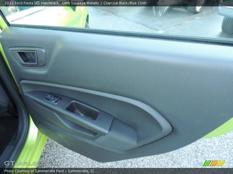 Lime Squeeze Metallic / Charcoal Black/Blue Cloth 2011 Ford Fiesta SES Hatchback