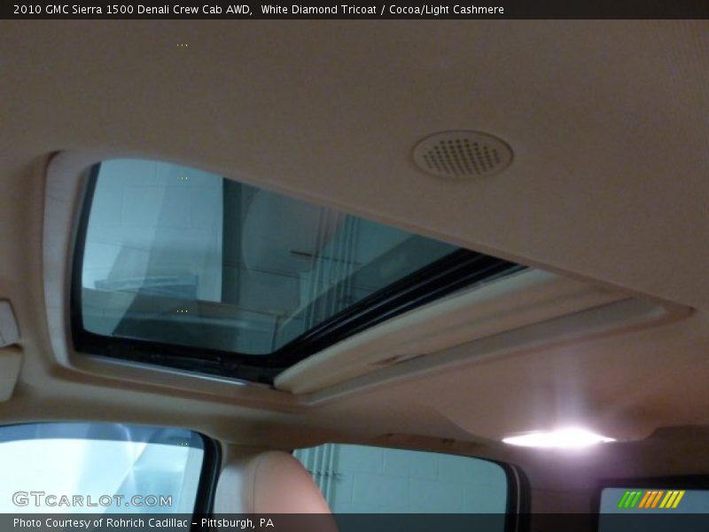 White Diamond Tricoat / Cocoa/Light Cashmere 2010 GMC Sierra 1500 Denali Crew Cab AWD