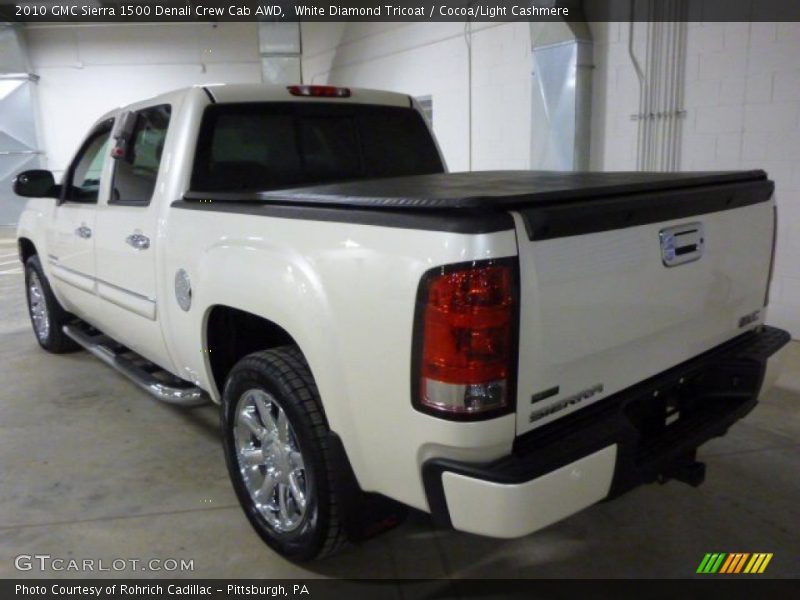 White Diamond Tricoat / Cocoa/Light Cashmere 2010 GMC Sierra 1500 Denali Crew Cab AWD