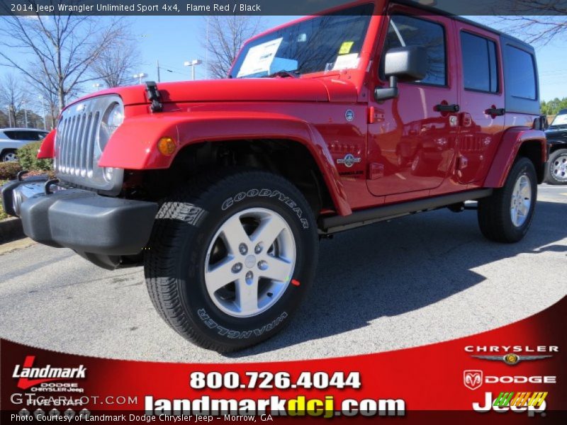 Flame Red / Black 2014 Jeep Wrangler Unlimited Sport 4x4