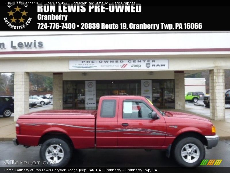 Toreador Red Metallic / Dark Graphite 2003 Ford Ranger XLT SuperCab 4x4