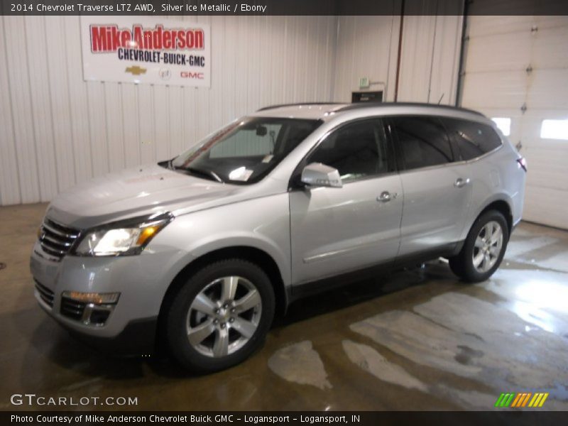 Silver Ice Metallic / Ebony 2014 Chevrolet Traverse LTZ AWD