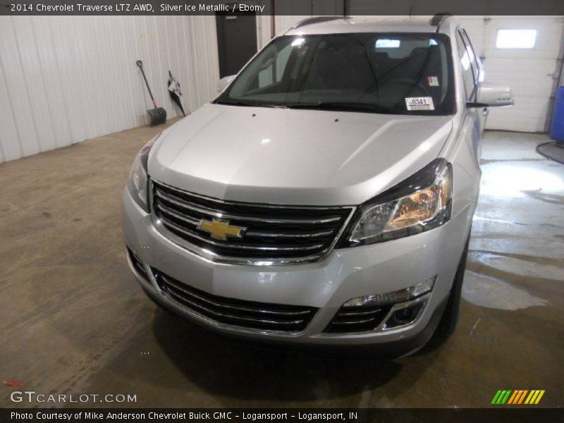 Silver Ice Metallic / Ebony 2014 Chevrolet Traverse LTZ AWD