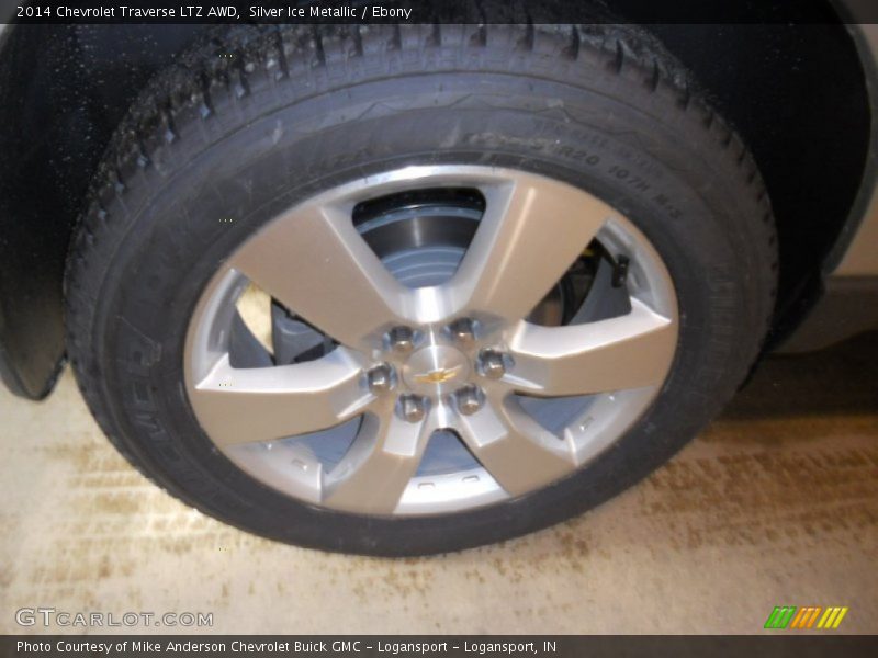 Silver Ice Metallic / Ebony 2014 Chevrolet Traverse LTZ AWD