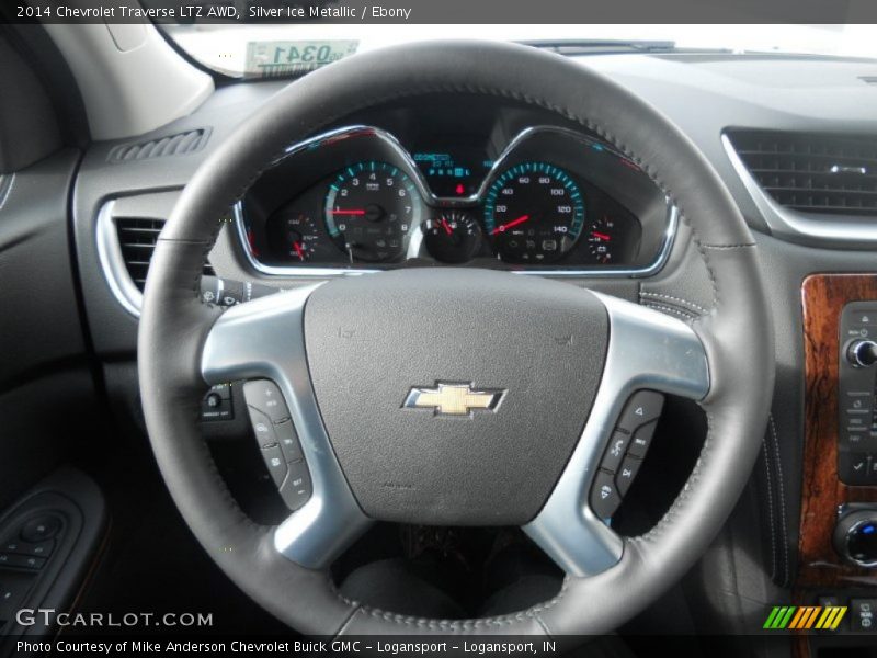 Silver Ice Metallic / Ebony 2014 Chevrolet Traverse LTZ AWD