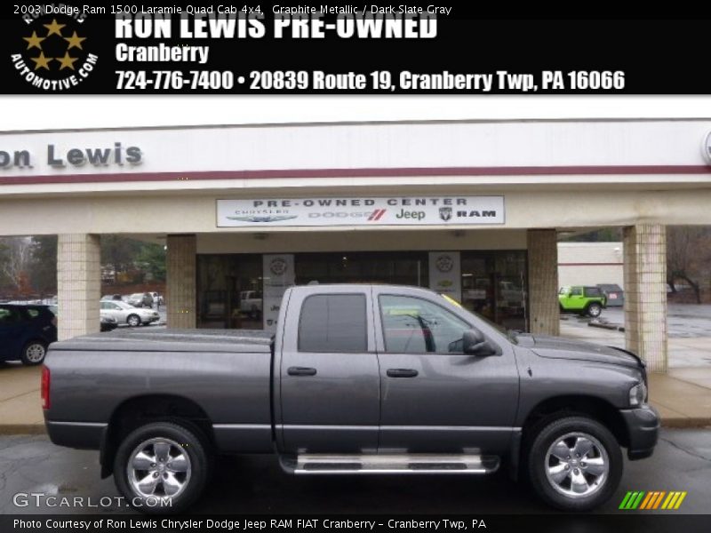 Graphite Metallic / Dark Slate Gray 2003 Dodge Ram 1500 Laramie Quad Cab 4x4