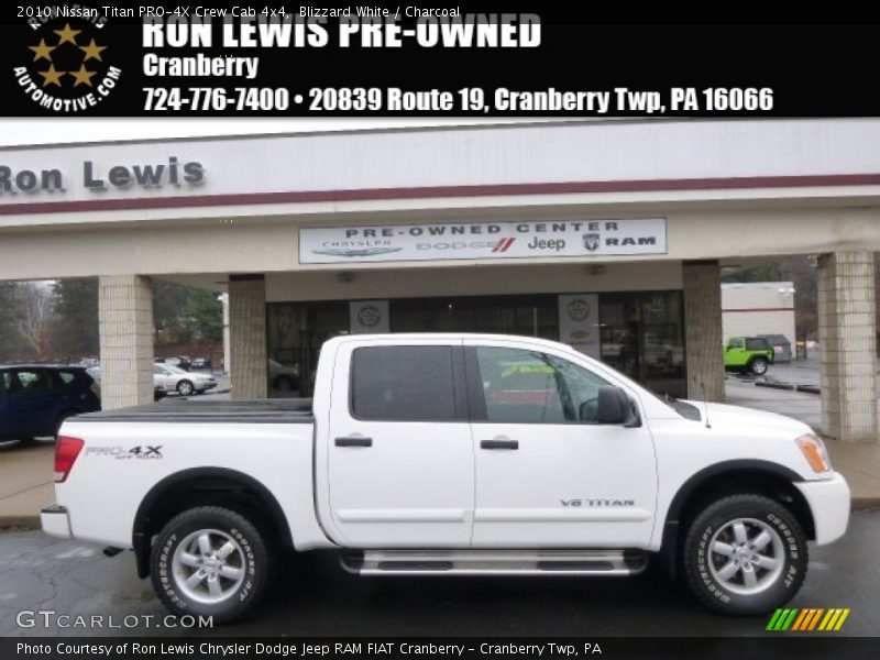 Blizzard White / Charcoal 2010 Nissan Titan PRO-4X Crew Cab 4x4