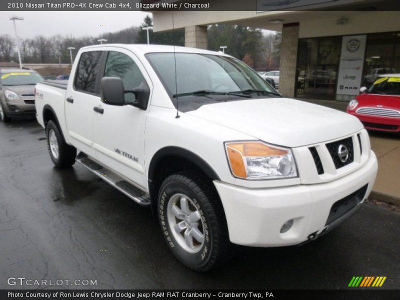 Blizzard White / Charcoal 2010 Nissan Titan PRO-4X Crew Cab 4x4