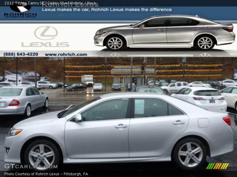 Classic Silver Metallic / Black 2012 Toyota Camry SE