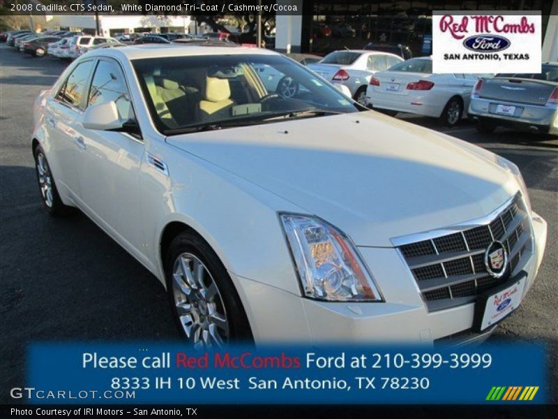 White Diamond Tri-Coat / Cashmere/Cocoa 2008 Cadillac CTS Sedan