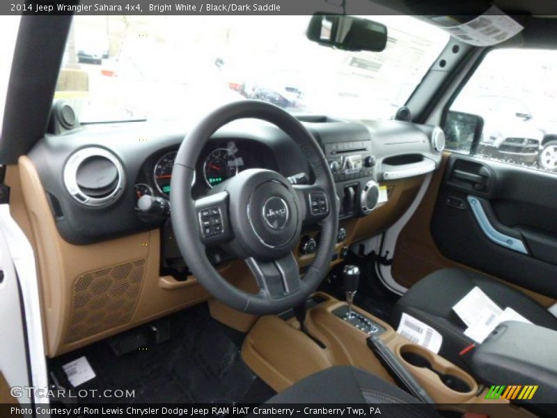 Bright White / Black/Dark Saddle 2014 Jeep Wrangler Sahara 4x4