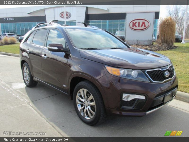 Dark Cherry / Black/Beige 2012 Kia Sorento SX V6 AWD