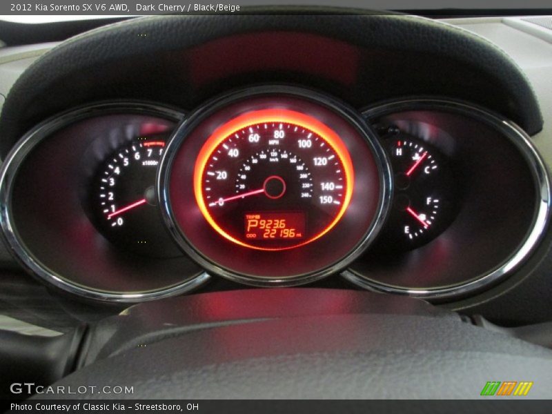 Dark Cherry / Black/Beige 2012 Kia Sorento SX V6 AWD