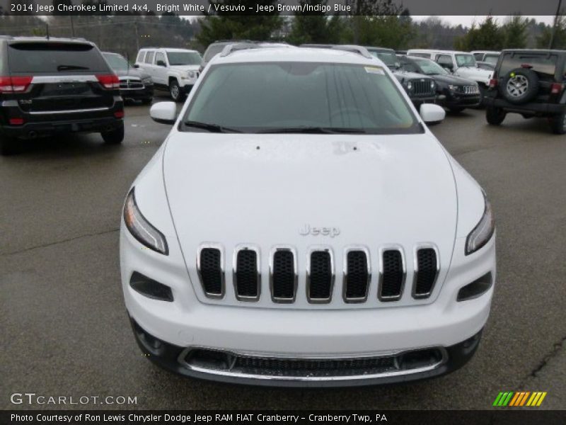 Bright White / Vesuvio - Jeep Brown/Indigo Blue 2014 Jeep Cherokee Limited 4x4