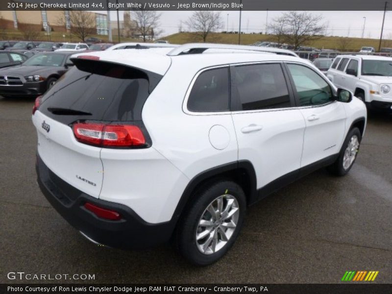 Bright White / Vesuvio - Jeep Brown/Indigo Blue 2014 Jeep Cherokee Limited 4x4