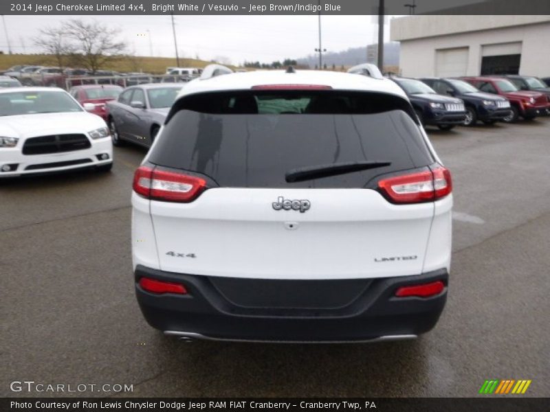 Bright White / Vesuvio - Jeep Brown/Indigo Blue 2014 Jeep Cherokee Limited 4x4