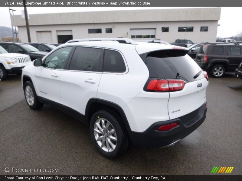 Bright White / Vesuvio - Jeep Brown/Indigo Blue 2014 Jeep Cherokee Limited 4x4