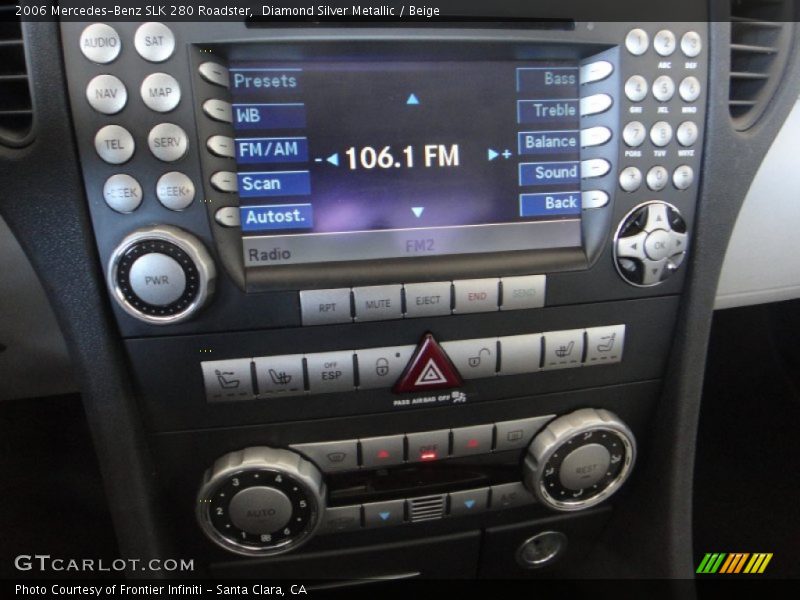 Controls of 2006 SLK 280 Roadster