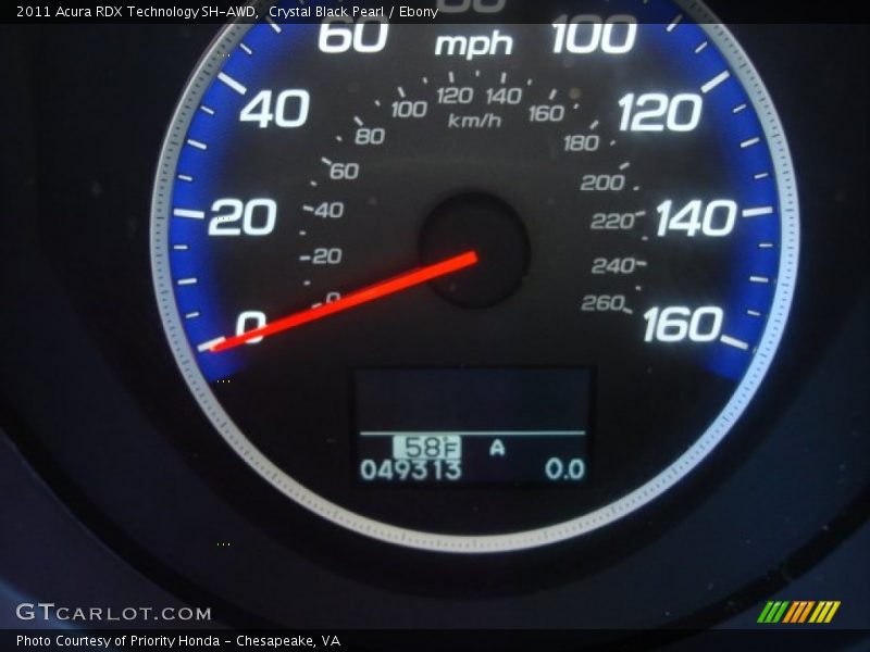 Crystal Black Pearl / Ebony 2011 Acura RDX Technology SH-AWD