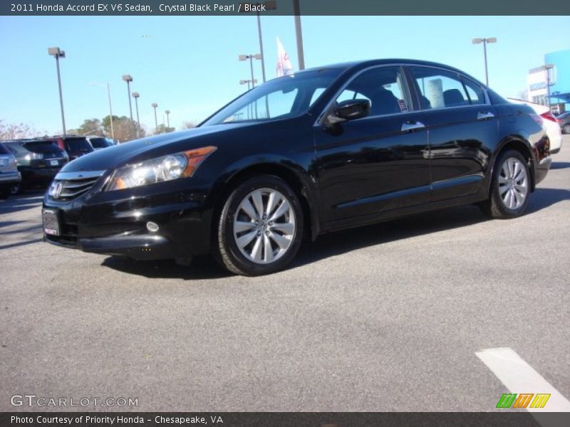 Crystal Black Pearl / Black 2011 Honda Accord EX V6 Sedan