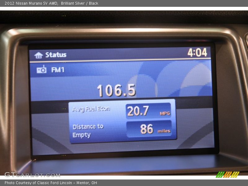 Brilliant Silver / Black 2012 Nissan Murano SV AWD