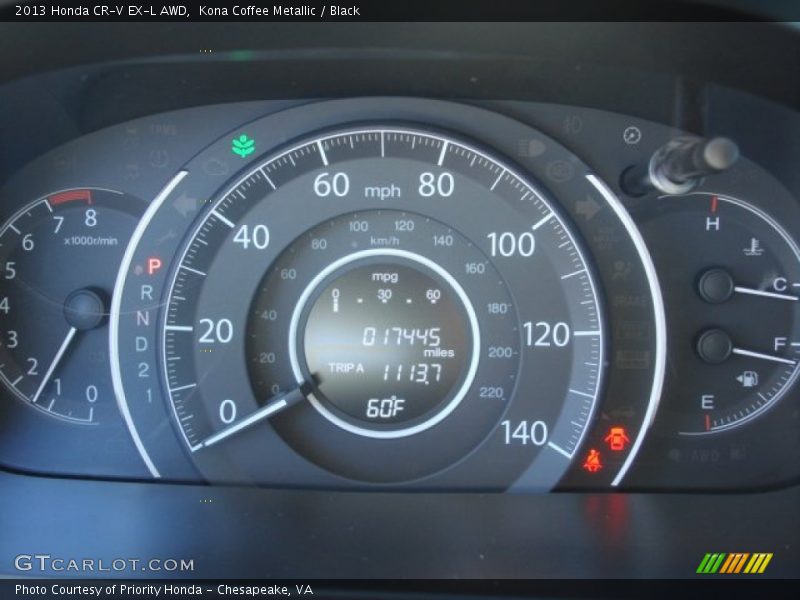 Kona Coffee Metallic / Black 2013 Honda CR-V EX-L AWD