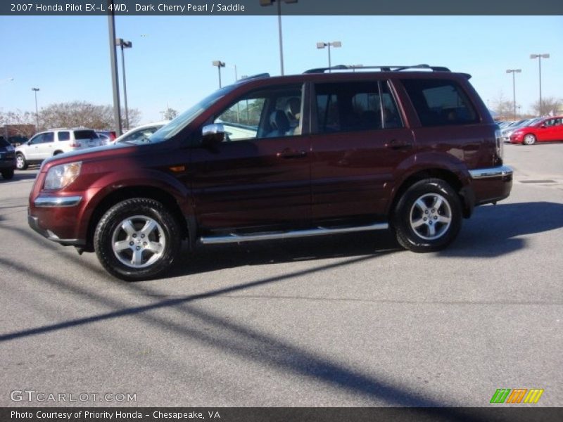 Dark Cherry Pearl / Saddle 2007 Honda Pilot EX-L 4WD