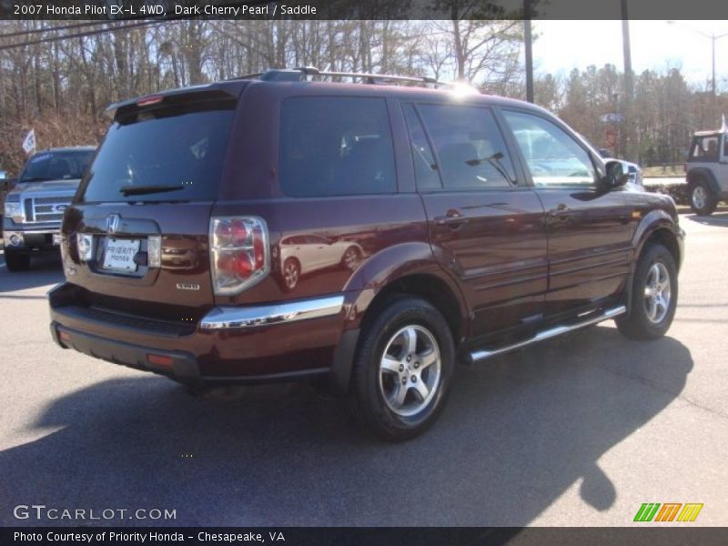 Dark Cherry Pearl / Saddle 2007 Honda Pilot EX-L 4WD