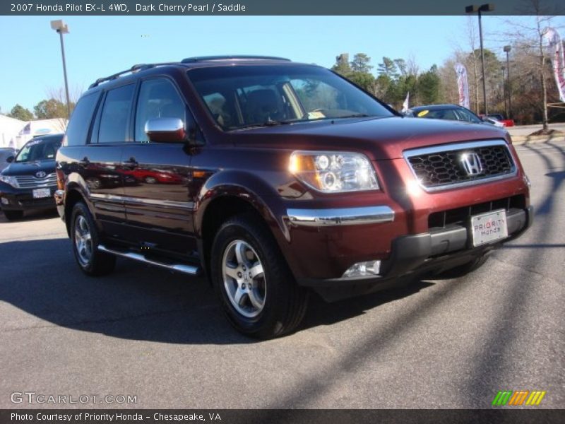 Dark Cherry Pearl / Saddle 2007 Honda Pilot EX-L 4WD