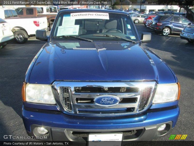 Vista Blue Metallic / Medium Dark Flint 2011 Ford Ranger XLT SuperCab