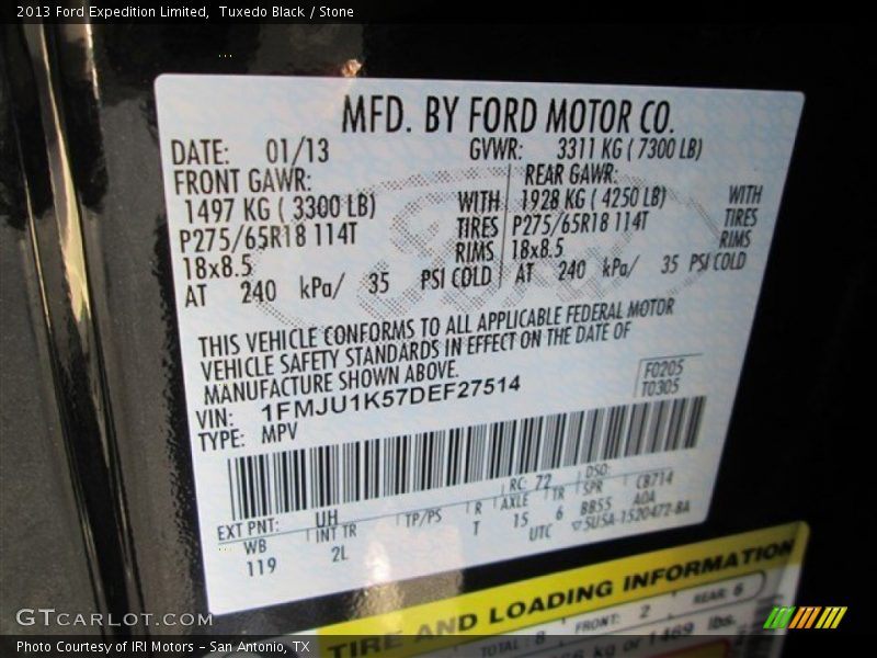 Tuxedo Black / Stone 2013 Ford Expedition Limited