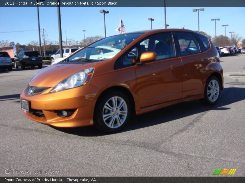 Orange Revolution Metallic / Sport Black 2011 Honda Fit Sport