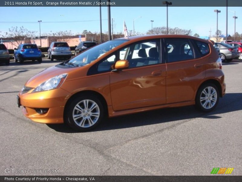 Orange Revolution Metallic / Sport Black 2011 Honda Fit Sport