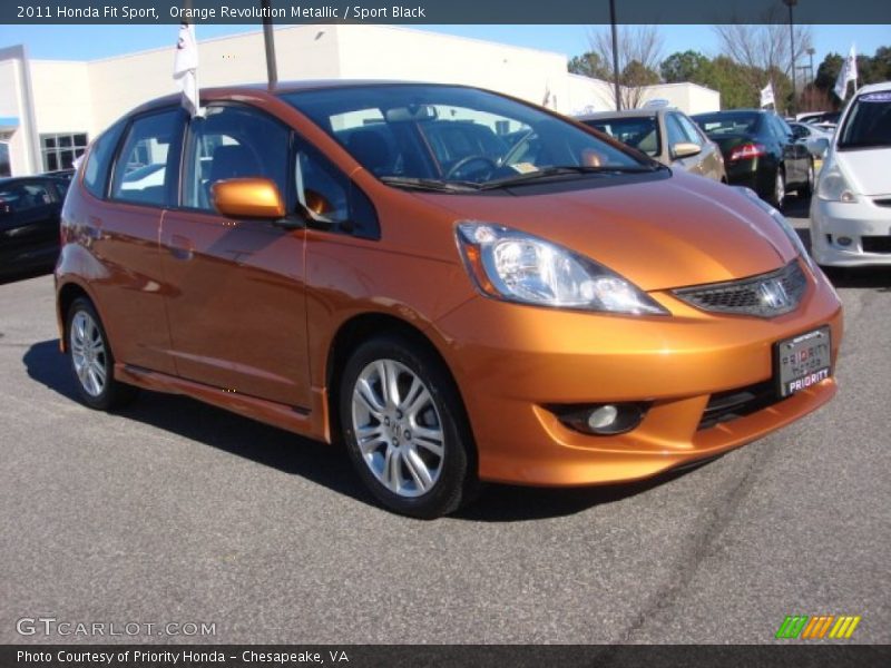 Orange Revolution Metallic / Sport Black 2011 Honda Fit Sport