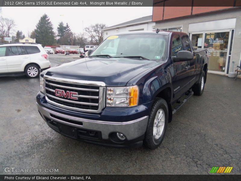 Midnight Blue Metallic / Ebony 2012 GMC Sierra 1500 SLE Extended Cab 4x4