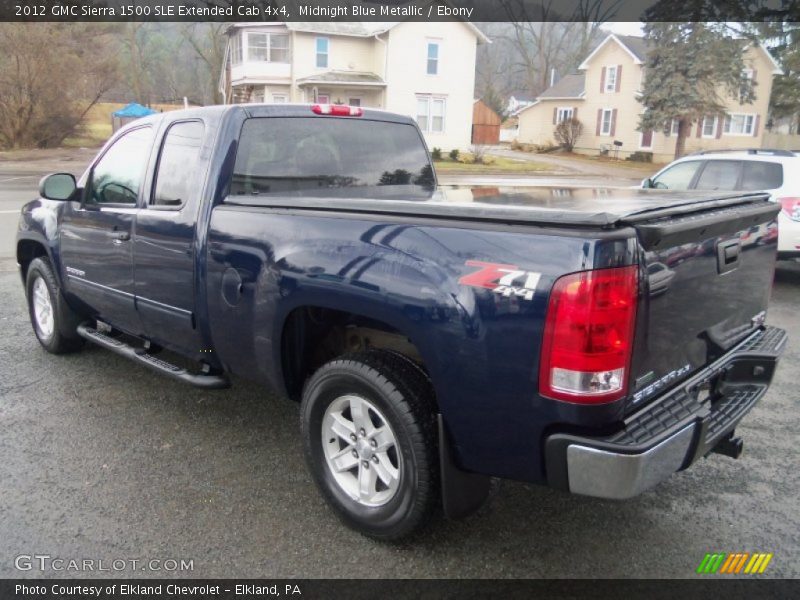 Midnight Blue Metallic / Ebony 2012 GMC Sierra 1500 SLE Extended Cab 4x4