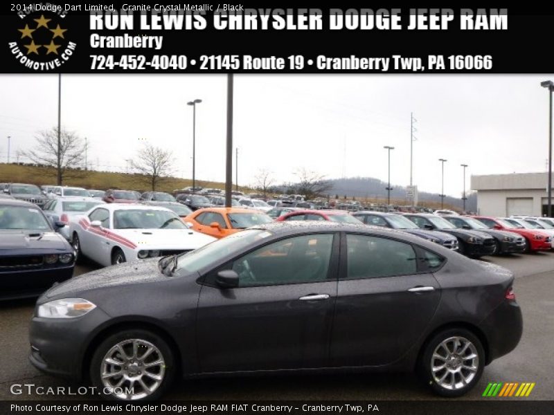 Granite Crystal Metallic / Black 2014 Dodge Dart Limited