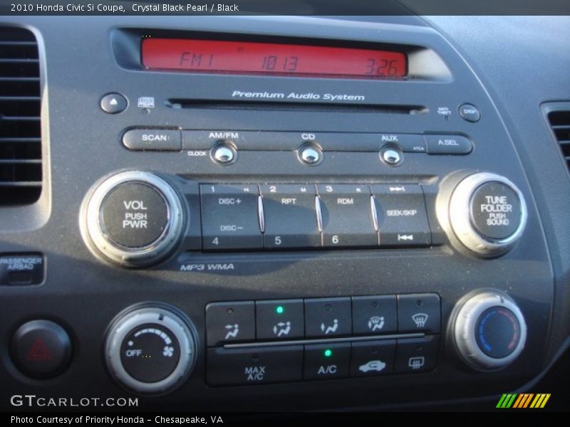 Crystal Black Pearl / Black 2010 Honda Civic Si Coupe