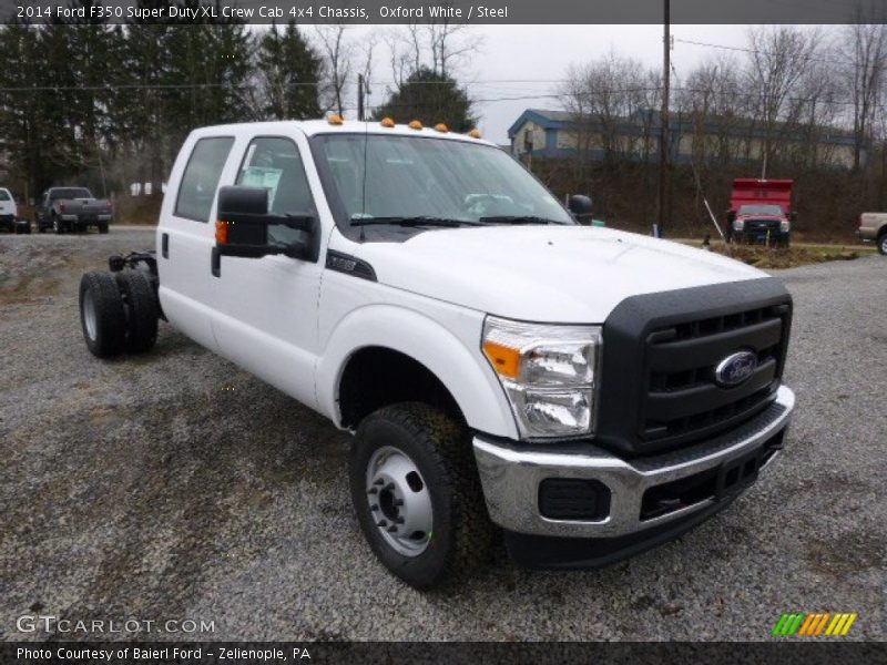 Front 3/4 View of 2014 F350 Super Duty XL Crew Cab 4x4 Chassis