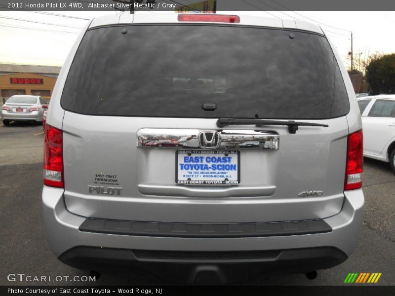 Alabaster Silver Metallic / Gray 2012 Honda Pilot LX 4WD