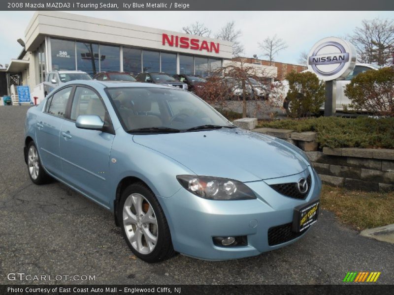 Icy Blue Metallic / Beige 2008 Mazda MAZDA3 i Touring Sedan