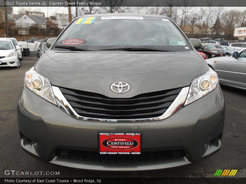 Cypress Green Pearl / Bisque 2012 Toyota Sienna LE