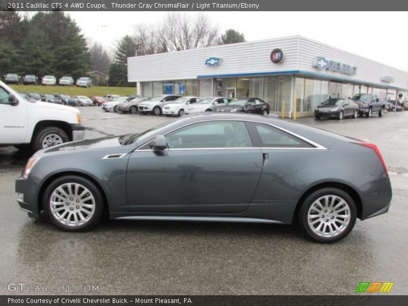 Thunder Gray ChromaFlair / Light Titanium/Ebony 2011 Cadillac CTS 4 AWD Coupe