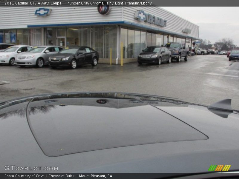 Thunder Gray ChromaFlair / Light Titanium/Ebony 2011 Cadillac CTS 4 AWD Coupe