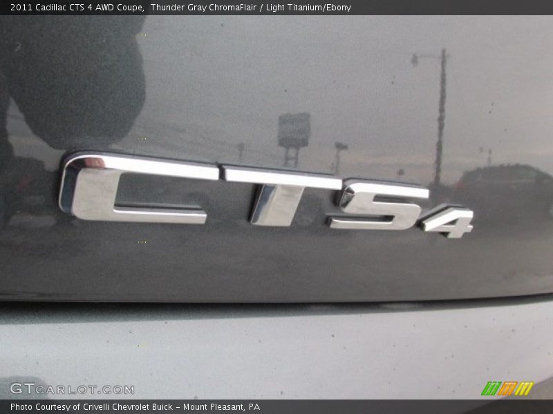 Thunder Gray ChromaFlair / Light Titanium/Ebony 2011 Cadillac CTS 4 AWD Coupe