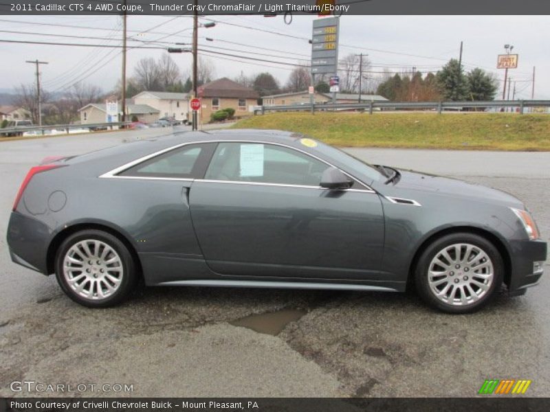 Thunder Gray ChromaFlair / Light Titanium/Ebony 2011 Cadillac CTS 4 AWD Coupe