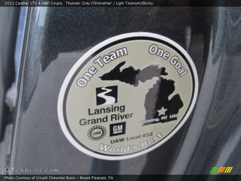 Info Tag of 2011 CTS 4 AWD Coupe