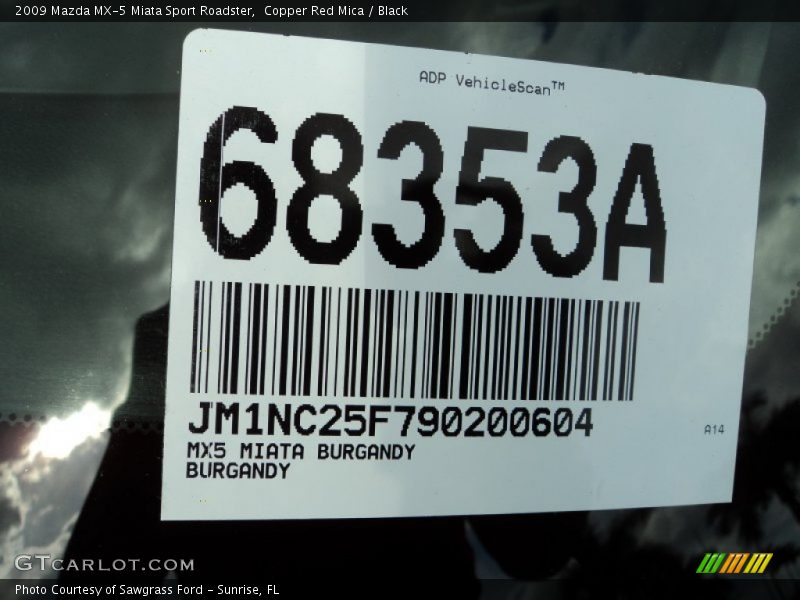 Copper Red Mica / Black 2009 Mazda MX-5 Miata Sport Roadster