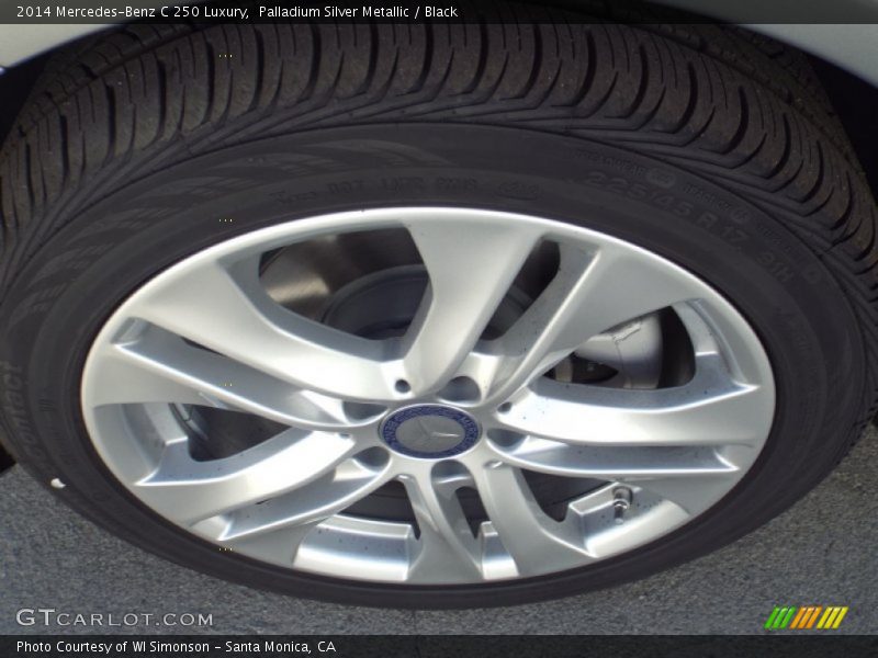 Palladium Silver Metallic / Black 2014 Mercedes-Benz C 250 Luxury