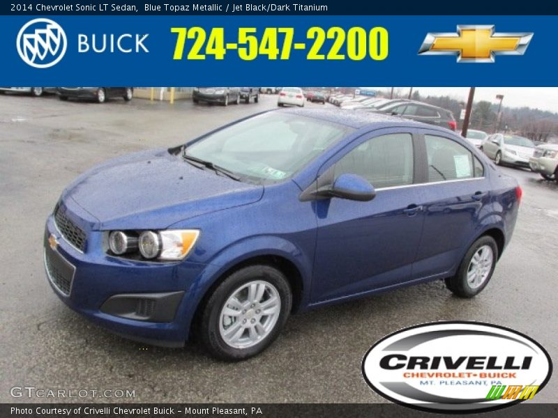 Blue Topaz Metallic / Jet Black/Dark Titanium 2014 Chevrolet Sonic LT Sedan